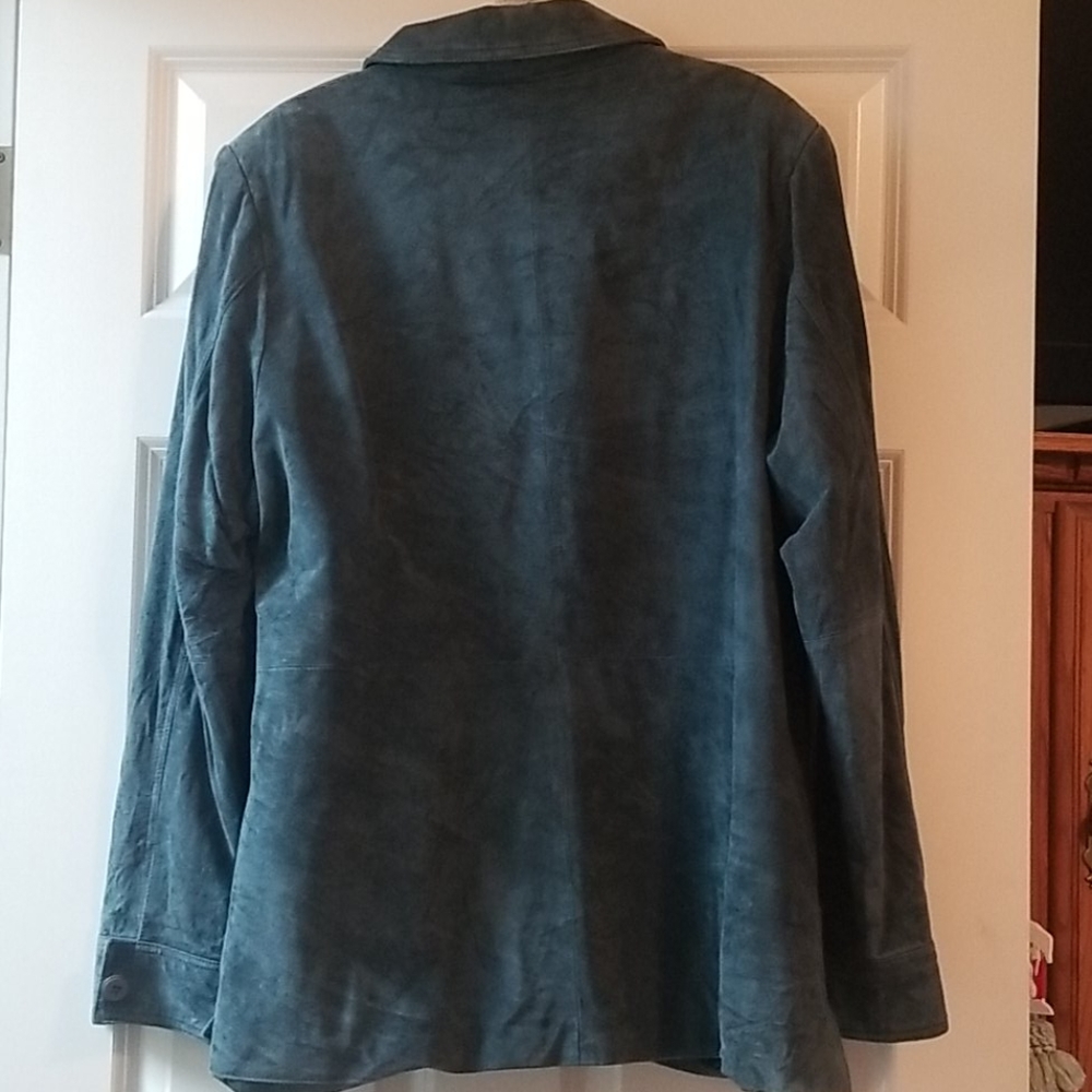 Blue leather jacket - Picture 2 of 7
